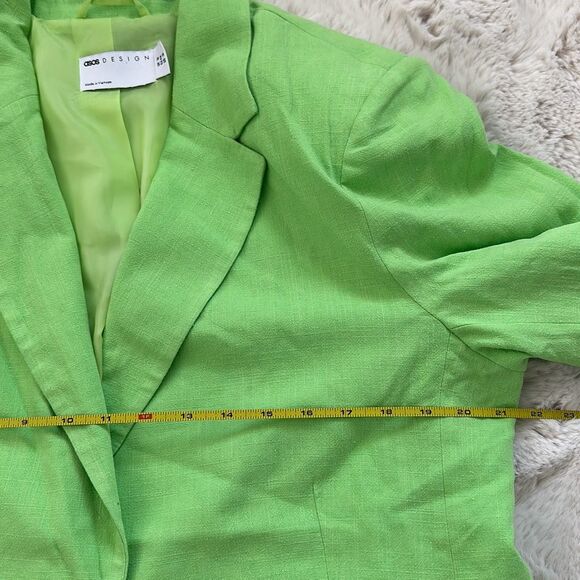 ASOS DESIGN Slim Fit Suit Blazer with Linen Green Size 12 US - Picture 8 of 11